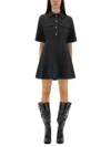 Ganni Mini Dress With Scalloped Buttons In Black