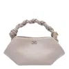 Ganni Beige Bag With Braided Handle In Neutral