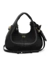 Ganni Black Handbag With Removable Shoulder Strap And Pendant With Logo In Faux-leather Woman In Black