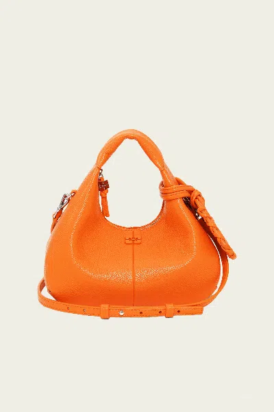 Ganni Mini Hobo Bag In Russet Orange