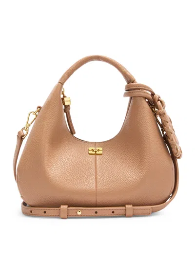 Ganni Eco-friendly Polyurethane Hobo Bag In Orange