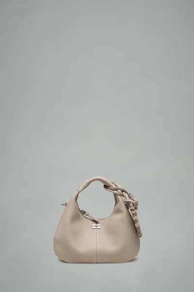 Ganni Mini Hobo Bag In Sand