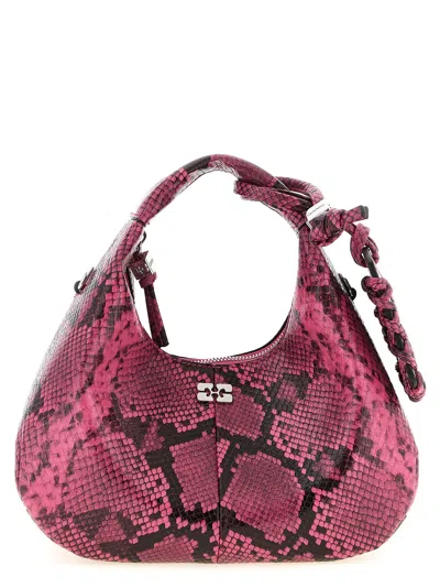 Ganni Mini Hobo Hand Bags Fuchsia In Pink