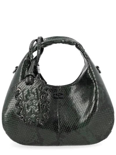 Ganni Mini Hobo Handbag - Perfectly Stylish For Spring/summer 2025 In Green