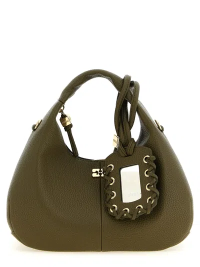 Ganni Mini Hobo Shoulder Bag In Yellow