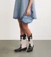 Ganni Mini Bou Leather Top Handle Bag In Blue