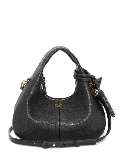 Ganni Mini Leather Tote Bag In Black