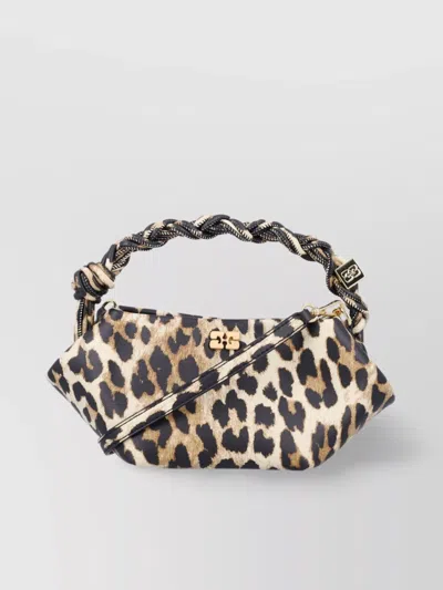GANNI MINI LEOPARD PRINT BAG WITH RECYCLED LEATHER BLEND