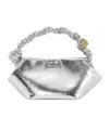 Ganni Mini Leather Bou Top-handle Bag In Silver