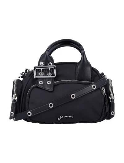 Ganni Mini Polochon Bag In Black