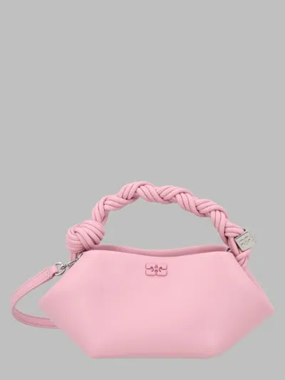 Ganni Mini Recycled Leather Crossbody Bag In Pink