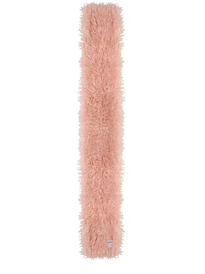 Ganni Mini Recycled Polyester Scarf In Pink