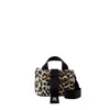 Ganni Recycled Tech Leopard Mini Satchel Leopard In Black