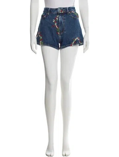 Pre-owned Ganni Mini Shorts In Blue