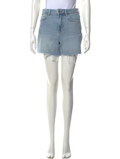 Pre-owned Ganni Mini Shorts In Blue