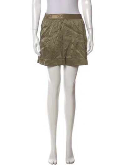 Pre-owned Ganni Mini Shorts In Green
