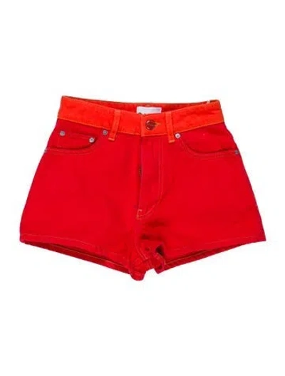 Pre-owned Ganni Mini Shorts In Orange