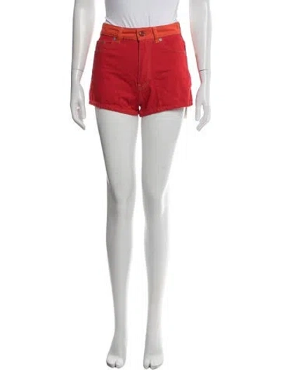 Pre-owned Ganni Mini Shorts In Orange/red