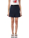 Ganni Navy Heavy Fleece Miniskirt