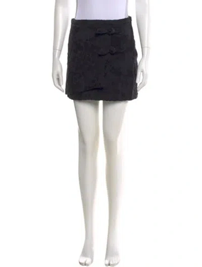 Pre-owned Ganni Mini Skirt In Black