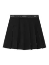Ganni Light Twill Pleated Mini Skirt In Black In Black