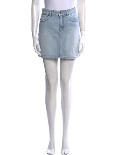 Pre-owned Ganni Mini Skirt In Blue