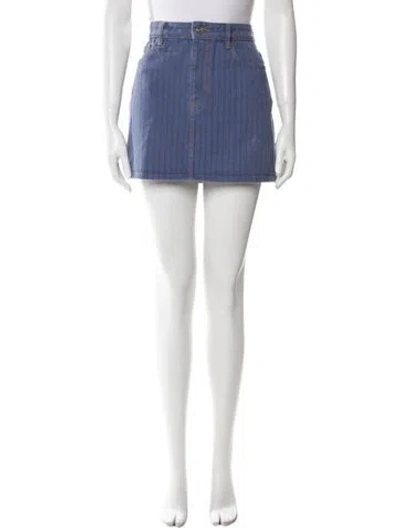 Pre-owned Ganni Mini Skirt In Blue