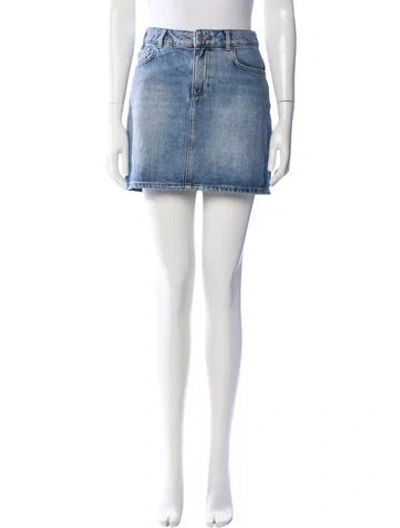 Pre-owned Ganni Mini Skirt In Blue