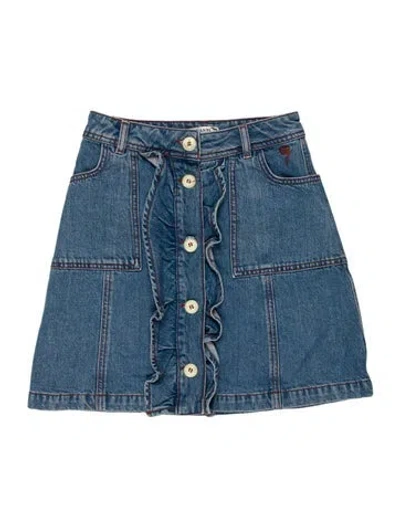 Pre-owned Ganni Mini Skirt In Blue