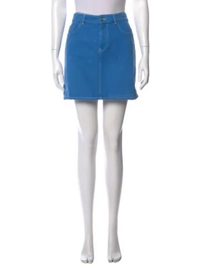 Pre-owned Ganni Mini Skirt In Blue