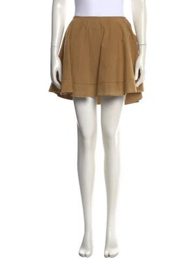 Pre-owned Ganni Mini Skirt In Brown