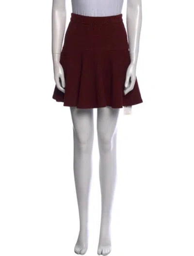 Pre-owned Ganni Mini Skirt In Burgundy