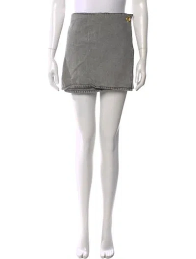Pre-owned Ganni Mini Skirt In Gray