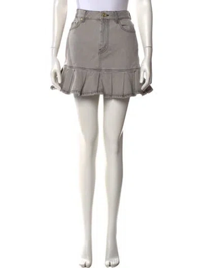 Pre-owned Ganni Mini Skirt In Gray