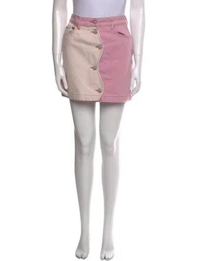 Pre-owned Ganni Mini Skirt In Pink