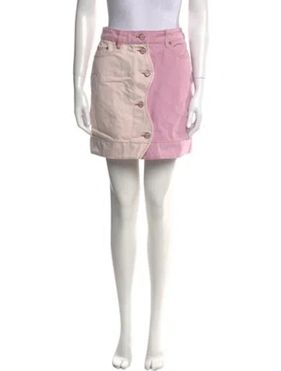 Pre-owned Ganni Mini Skirt In Pink