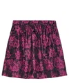 Ganni Mini Skirt In Floral Jacquard In Pink