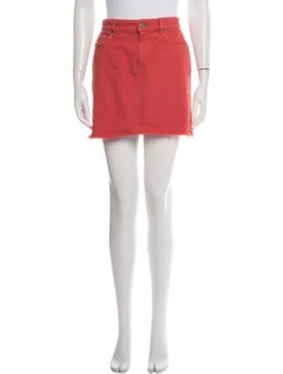 Pre-owned Ganni Mini Skirt In Red