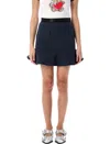 Ganni Mini Skirt Fleece In Sky Capitain Blue