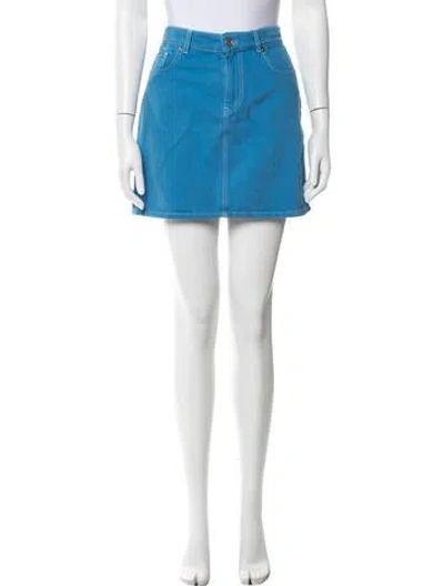 Pre-owned Ganni Mini Skirt W/ Tags In Blue