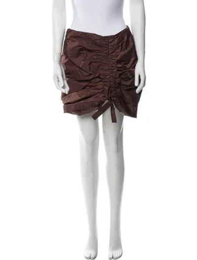 Pre-owned Ganni Mini Skirt W/ Tags In Brown