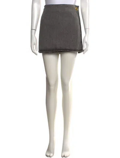 Pre-owned Ganni Mini Skirt W/ Tags In Grey