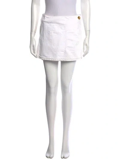 Pre-owned Ganni Mini Skirt In White