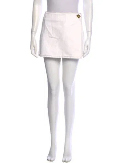 Pre-owned Ganni Mini Skirt In White