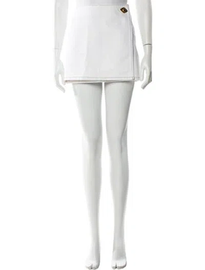 Pre-owned Ganni Mini Skirt In White