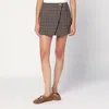 Ganni High Waist Check Pattern Mini Skirt With Button Detail In Black