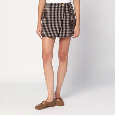GANNI GANNI MINI SKIRT WITH CHECK PATTERN