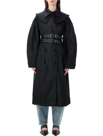 Ganni Mini Sustainable Coat For Women In Brown