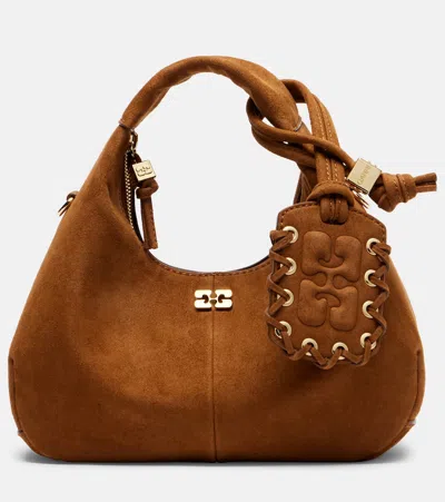 Ganni Mini Top-handle Bag In Brown