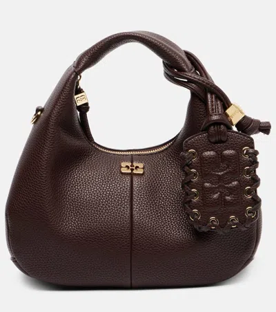Ganni Mini Tote Bag In Brown